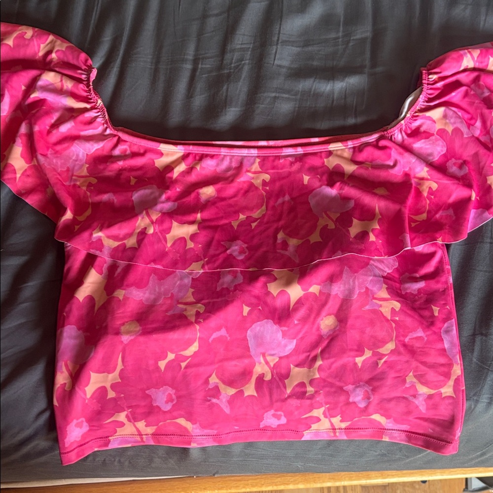 Kortni Jeane Pink Floral Blouse